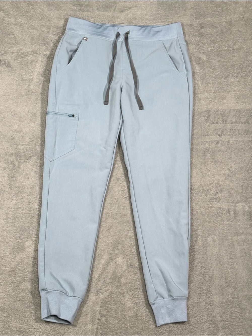 FIGS Zamora Scrub Jogger Pants Womens Small Light Blue Stretch Medical Uniform